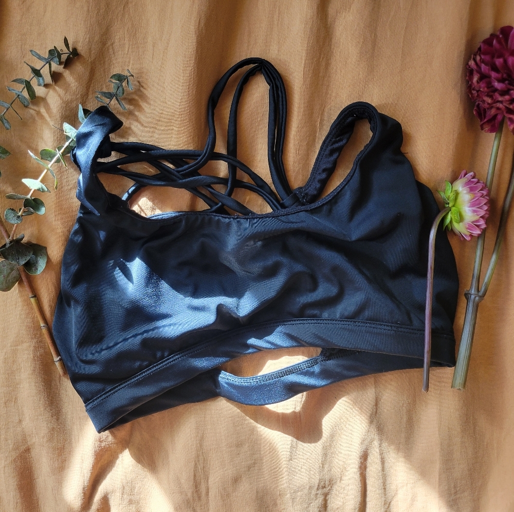 Black Strappy Sports Bra
